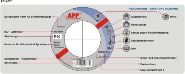 APP Fächerscheiben 125x22/P60 10 Stück