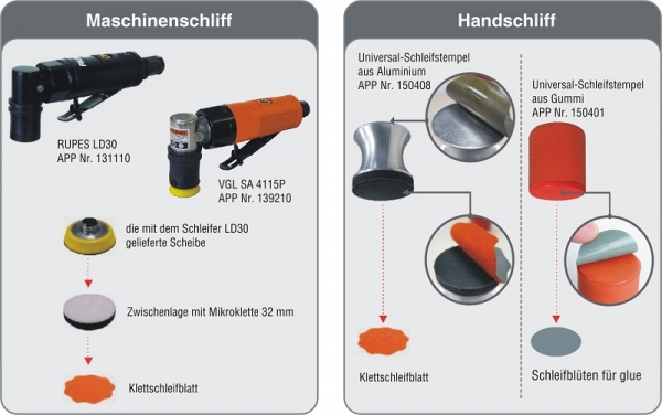 Schleifblüten wasserfest MW911A Klebstoff d35 12 Stk. P1500